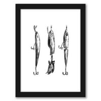 AmericanFlat Lure Fishing Illustration от Jetty Printables Black Frame Wall Art