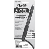Newell Brands Sharpie S -Gel Pens Pen Point Размер - мастило на базата на черен гел - Black Barrel - Pack