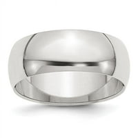 Sterling Silver Half-Round Band, размер 7
