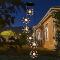 Слънчеви камбани за вятър за топла светодиодна слънчева вятърни висящи слънчеви градински светлини уникален външен декор за двора на вътрешния двор