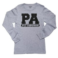 Pittsburgh, Pennsylvania PA Classic City State Sign Sign Boy's Long Loweve Grey тениска