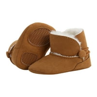 Puloru Baby Winter Snow Boot, твърд цвят руно обувка с подметка без подреждане