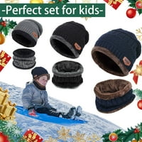 Деца зимна топла плетана шапка шал ръкавици