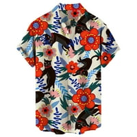 Ризи за мъже ежедневни мъже разхлабени ревери за печат с къс ръкав порт стил флорална риза пясък плаж хавайски летни топ мъжки ризи