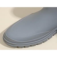 Welliumy дамски водоустойчив ботуш широко-калфски дъждовни ботуши легащи градински обувки на открито дъждовна работна комфортна платформа Челси обувки сиво 7.5
