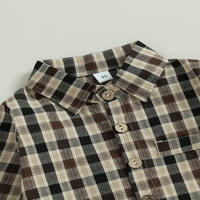 Sunisery Baby Boys Plaid Print Pullover Rish Button Button Down Casual Juge Coat Tops