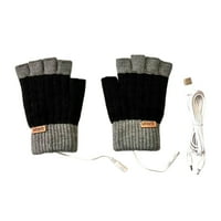 Биплутна двойка половин пръстови ръкавици плетене на вълна без прегряване с нисък ток дизайн еластично перфектно приспособяване Пазете топло акрилно блокиращо гнездо на отопляеми ръкавици за студент