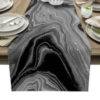 Течно изкуство черно -бял сватбен декор спално бегачи на маса за домашна кухня кафе декор фестивал антифулинг маса