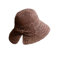 Женска шапка винтидж шапка лятната шапка за боулинг слънчева шапка за жени-кафяви