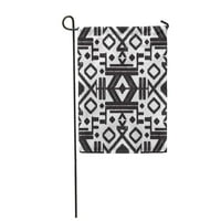 Модел абстрактно племенно черно -бял диамант ikat артистичен градински флаг декоративен флаг къща банер