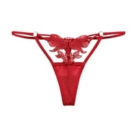 Секси жени ремъци на дамски бельо разтягане на бикини бикини с нисък възход G-string кратки долни гащи червени m