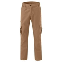 Hoksml товарни панталони за мъже солидни ежедневни много джоба на открито с прав тип фитнес панталони Панталони панталони панталони