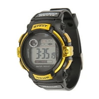 Мъжете спортен часовник за бягане, аларма за аларма PU доста дизайн от неръждаема стомана Cover Sports Watch за семейно злато, оранжево, синьо, червено