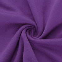Odeerbi летни ежедневни елегантни върхове за жени с къс ръкав твърд цвят тениска Основи Crewneck Pullover Purple