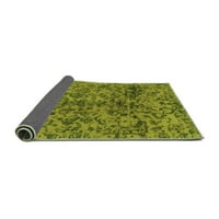 Ahgly Company Indoor Round Abstract Green Modern Area Rugs, 8 'Round