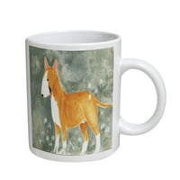Kuzmark Coffee Cup Mug - Цветният бик териер с дантелено куче на кралица Ан от Дениз всеки