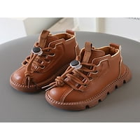 Gomelly Unise Kids Ankle Boots Неплъзгащи се къси ботуши Небрежни бойни ботуши леки ботуши на открито училищни обувки светло кафяво 6.5toddlers