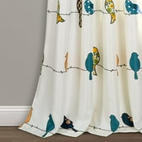 Буен декор Rowley Birds Light Filtering Window Curtain Panels Blush Grey 52x108+ комплект