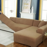 Твърд цвят anti slip anti scratch couch cover, разтегателен диван spande sectional l форма диван покрив домашни любимци деца деца куче котка-g- по-късно