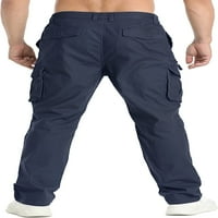 Мъжки ежедневни панталони класически памучни панталони от памук, работещи с панталони с много джобове