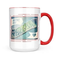 Необразие поздрави от Friedrichshain, винтидж подарък за чаша за пощенски картички за любители на чай за кафе