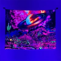 UV флуоресцентна фона Трипи астронавт светещ гоблен психеделични гоблени Стенна висяща бохемски хипеп гоблен стил W: 59 XL: 39