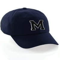Персонализирана буква интиална бейзболна шапка a до z цветове на отбора, флотска капачка бяла черна буква m