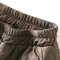 Женски топла висока еластична талия есен зима A-line midi пола твърд цвят плисирана пола с джоб