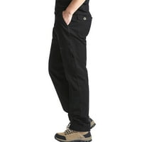 Mortilo Cargo Pants за мъже, мъжки ежедневни мулти джобни закопчалки с цип на открито инструменти за туристически панталони черни 3XL
