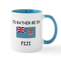 Cafepress - Предпочитам да съм в чаша на Фиджи - унция керамична чаша - чаша за чаена чай за новост кафе