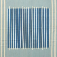 Ahgly Company Indoor Rectangle Contemporary Blue Ivy Blue Abstract Area Cured, 5 '8'
