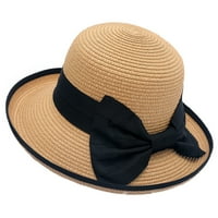 Външна модна дамска момичета слама плаж слънце лятна шапка Небрежна шапка за туризъм къмпинг