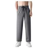 Hhei_k тренировъчни шорти мъжки мъжки ежедневни панталони модни подрязани панталони, драпиращи модни направо мъжки панталони