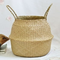 Naierhg ракита за съхранение сгъваема кошница Бамбук морска трева Цветна саксийна плантаторна градина декор