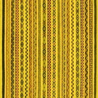 Ahgly Company Machine Pashable Indoor Rectangle Abstract Yellow Modern Area Cugs, 8 '10'