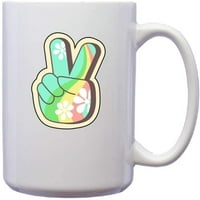 Мирен знак ръка с цветя хипи новост моден дизайн керамичен чаша за кафе