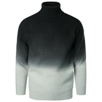 Мъжки есен и зима нов мъжки пуловер пуловер градиент цвят цвят съвпадаща костенурка топъл пуловер с голям размер на дъното риза