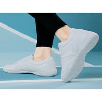 Eloshman Women Commental Lace Up Cheerleading Shoe Competition дишащи бели шегове неплъзгащи се бяло 8.5