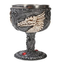 Костна драконова фентъзи вино чаша чаша средновековна чаша от неръждаема стомана вложка нова