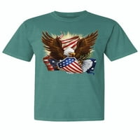 Wild Bobby, Eagle American Flag USA, American Pride, измито с измит вид на дреха, изумруд, малки