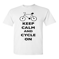 Запазете спокойствие и цикъл на велосипед велосипед забавен DT тениска за възрастни тениски