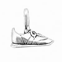 Sterling Silver 20 Unise 3D тенис обувка Обвързани дантели и странично детайлно колие за висулка