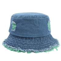 Caveitl летни шапки за жени, лятно слънце защита модна ретро деним на открито слънчево-шапка рибарска шапка шапка зелено