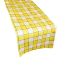 Пластмасова масата бегач неплъзгаща фланела подложка - жълт кариран кариран