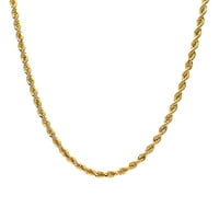 Колие за верига за златно въже 22 Мъже жени 10k истинско злато от Glitz Design