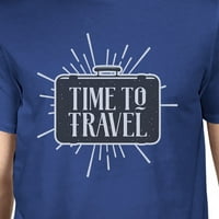 Време е да пътувате мъжки сини Crewneck памучен тениски подарък за лятото