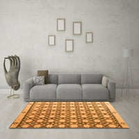 Ahgly Company Indoor Rectangle Abstract Orange Modern Area Rugs, 3 '5'