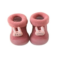 Tenmi Girls Boys Sock Shoes Prewalker чорапи първа проходилка под чехли гумени подметка спалня спалня ежедневна лека домашна обувка розово 8c