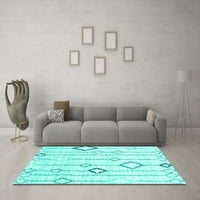 Ahgly Company Indoor Rectangle Solid Turquoise Blue Modern Area Rugs, 8 '12'