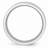 Кобалт хром стерлингов сребърен инкрушен сатен пръстен - размер 10.5